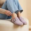 image:imageCUSHIONAIRE Womens Blain Genuine Suede SlipOn Clogs with  Memory Foam amp Chic Buckle Mule  Comfortable NonSlip Wide Widths AvailableLavender