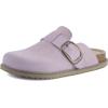 image:imageCUSHIONAIRE Womens Blain Genuine Suede SlipOn Clogs with  Memory Foam amp Chic Buckle Mule  Comfortable NonSlip Wide Widths AvailableLavender