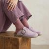 image:imageCUSHIONAIRE Womens Blain Genuine Suede SlipOn Clogs with  Memory Foam amp Chic Buckle Mule  Comfortable NonSlip Wide Widths AvailableLavender