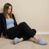image:imageCUSHIONAIRE Womens Blain Genuine Suede SlipOn Clogs with  Memory Foam amp Chic Buckle Mule  Comfortable NonSlip Wide Widths AvailableLight Blue