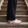 image:imageCUSHIONAIRE Womens Blain Genuine Suede SlipOn Clogs with  Memory Foam amp Chic Buckle Mule  Comfortable NonSlip Wide Widths AvailableLight Pink