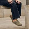 image:imageCUSHIONAIRE Womens Blain Genuine Suede SlipOn Clogs with  Memory Foam amp Chic Buckle Mule  Comfortable NonSlip Wide Widths AvailableMoss