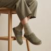 image:imageCUSHIONAIRE Womens Blain Genuine Suede SlipOn Clogs with  Memory Foam amp Chic Buckle Mule  Comfortable NonSlip Wide Widths AvailableMoss