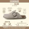 image:imageCUSHIONAIRE Womens Blain Genuine Suede SlipOn Clogs with  Memory Foam amp Chic Buckle Mule  Comfortable NonSlip Wide Widths AvailablePutty