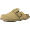 image:imageCUSHIONAIRE Womens Blain Genuine Suede SlipOn Clogs with  Memory Foam amp Chic Buckle Mule  Comfortable NonSlip Wide Widths AvailableSand Suede