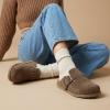image:imageCUSHIONAIRE Womens Blain Genuine Suede SlipOn Clogs with  Memory Foam amp Chic Buckle Mule  Comfortable NonSlip Wide Widths AvailableTaupe Suede