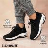 image:imageCUSHIONAIRE Womens Blaze Stretch Knit Slip on lace Sneaker Memory Foam amp LiteSole TechnologyBlackWhite