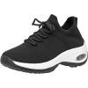 image:imageCUSHIONAIRE Womens Blaze Stretch Knit Slip on lace Sneaker Memory Foam amp LiteSole TechnologyBlackWhite