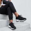 image:imageCUSHIONAIRE Womens Blaze Stretch Knit Slip on lace Sneaker Memory Foam amp LiteSole TechnologyBlackWhite