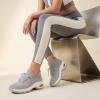 image:imageCUSHIONAIRE Womens Blaze Stretch Knit Slip on lace Sneaker Memory Foam amp LiteSole TechnologyGreyWhite