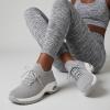 image:imageCUSHIONAIRE Womens Blaze Stretch Knit Slip on lace Sneaker Memory Foam amp LiteSole TechnologyGreyWhite