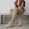 image:imageCUSHIONAIRE Womens Blaze Stretch Knit Slip on lace Sneaker Memory Foam amp LiteSole TechnologyTaupe