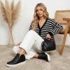 image:imageCUSHIONAIRE Womens Hart Hidden Wedge Sneaker Wide Width AvailableBlack Pu