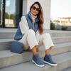 image:imageCUSHIONAIRE Womens Hart Hidden Wedge Sneaker Wide Width AvailableBlue Canvas