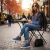 image:imageCUSHIONAIRE Womens Hart Hidden Wedge Sneaker Wide Width AvailableBlue Canvas