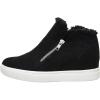 image:imageCUSHIONAIRE Womens Heaven Hidden Wedge Faux Shearling Sneaker Memory FoamBlack