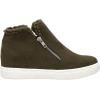 image:imageCUSHIONAIRE Womens Heaven Hidden Wedge Faux Shearling Sneaker Memory FoamOlive