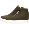 image:imageCUSHIONAIRE Womens Heaven Hidden Wedge Faux Shearling Sneaker Memory FoamOlive