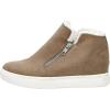image:imageCUSHIONAIRE Womens Heaven Hidden Wedge Faux Shearling Sneaker Memory FoamTaupe