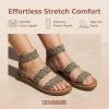 image:imageCUSHIONAIRE Womens Indego Stretch SandalBlack Raffia Gore