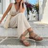image:imageCUSHIONAIRE Womens Indego Stretch SandalBlack Raffia Gore