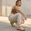 image:imageCUSHIONAIRE Womens Indego Stretch SandalNatural Raffia Gore