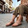image:imageCUSHIONAIRE Womens Indego Stretch SandalTaupe