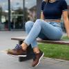 image:imageCUSHIONAIRE Womens Kicks lace up Nylon Sneaker Comfort Foam Wide Widths AvailableBrownNavy