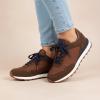 image:imageCUSHIONAIRE Womens Kicks lace up Nylon Sneaker Comfort Foam Wide Widths AvailableBrownNavy