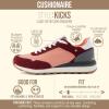 image:imageCUSHIONAIRE Womens Kicks lace up Nylon Sneaker Comfort Foam Wide Widths AvailableSalmonBurgundy