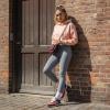 image:imageCUSHIONAIRE Womens Kicks lace up Nylon Sneaker Comfort Foam Wide Widths AvailableSalmonBurgundy