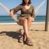 image:imageCUSHIONAIRE Womens Lela Cork footbed Sandal with ComfortBrown