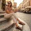 image:imageCUSHIONAIRE Womens Lela Cork footbed Sandal with ComfortBrown Oily