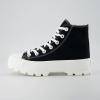 image:imageCUSHIONAIRE Womens Vespa high top Canvas Sneaker Memory Foam and Side ZipperBlackWhite Zip