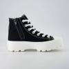 image:imageCUSHIONAIRE Womens Vespa high top Canvas Sneaker Memory Foam and Side ZipperBlackWhite Zip