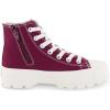 image:imageCUSHIONAIRE Womens Vespa high top Canvas Sneaker Memory Foam and Side ZipperBurgundy Zip