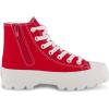 image:imageCUSHIONAIRE Womens Vespa high top Canvas Sneaker Memory Foam and Side ZipperRed Zip