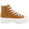 image:imageCUSHIONAIRE Womens Vespa high top Canvas Sneaker Memory Foam and Side ZipperTan Zip