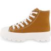 image:imageCUSHIONAIRE Womens Vespa high top Canvas Sneaker Memory Foam and Side ZipperTan Zip