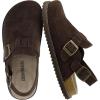 image:imageCUSHIONAIRE Brooklyn Suede Womens Slides Comfortable Clog Mules with Adjustable Buckles  Summer Shoes for WomenChocolate