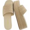 image:imageCUSHIONAIRE Carmen Platform Womens Sandals Comfortable Slip On Espadrille Sandals for Women with Memory FoamNatural