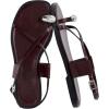image:imageCUSHIONAIRE Corfu Flat Sandals for Women  Strappy Design with Toe Loop and Adjustable Ankle Strap  Lightweight Summer Dress SandalBurgundy