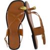 image:imageCUSHIONAIRE Corfu Flat Sandals for Women  Strappy Design with Toe Loop and Adjustable Ankle Strap  Lightweight Summer Dress SandalCognac