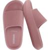 image:imageCUSHIONAIRE Feather EVA Slides for Women  Comfortable Slip On Womens Slippers Indoor Outdoor Shower Shoes Beach Essential Cloud SlidesBlush