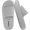 image:imageCUSHIONAIRE Feather EVA Slides for Women  Comfortable Slip On Womens Slippers Indoor Outdoor Shower Shoes Beach Essential Cloud SlidesLt Grey