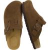 image:imageCUSHIONAIRE Hana  Genuine Leather Suede Classic Clog Womens Shoes  Slip On Mule Comfortable Shoes for WomenBrown