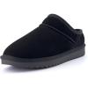 image:imageCUSHIONAIRE Hilo3 Cozy Suede Womens Slippers Soft Faux Fur Lined Slip On House Shoes for Women with Cushioned Memory FoamBlack 2
