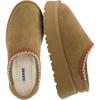 image:imageCUSHIONAIRE Kabuki Platform Boots Genuine Suede Fuzzy Mule Slippers for Women with Memory Foam  IndoorOutdoor Womens Slippers  Wide Widths AvailableChestnut Suede
