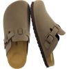 image:imageCUSHIONAIRE Kids Hana Cork footbed clog with Genuine Leather upper Faux Fur lining and ComfortBrown Nubuck