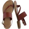 image:imageCUSHIONAIRE Leader Womens Strappy Sandal  Premium Faux Leather Toe Loop Flat with Adjustable Ankle Strap amp Cushioned FootbedCognac